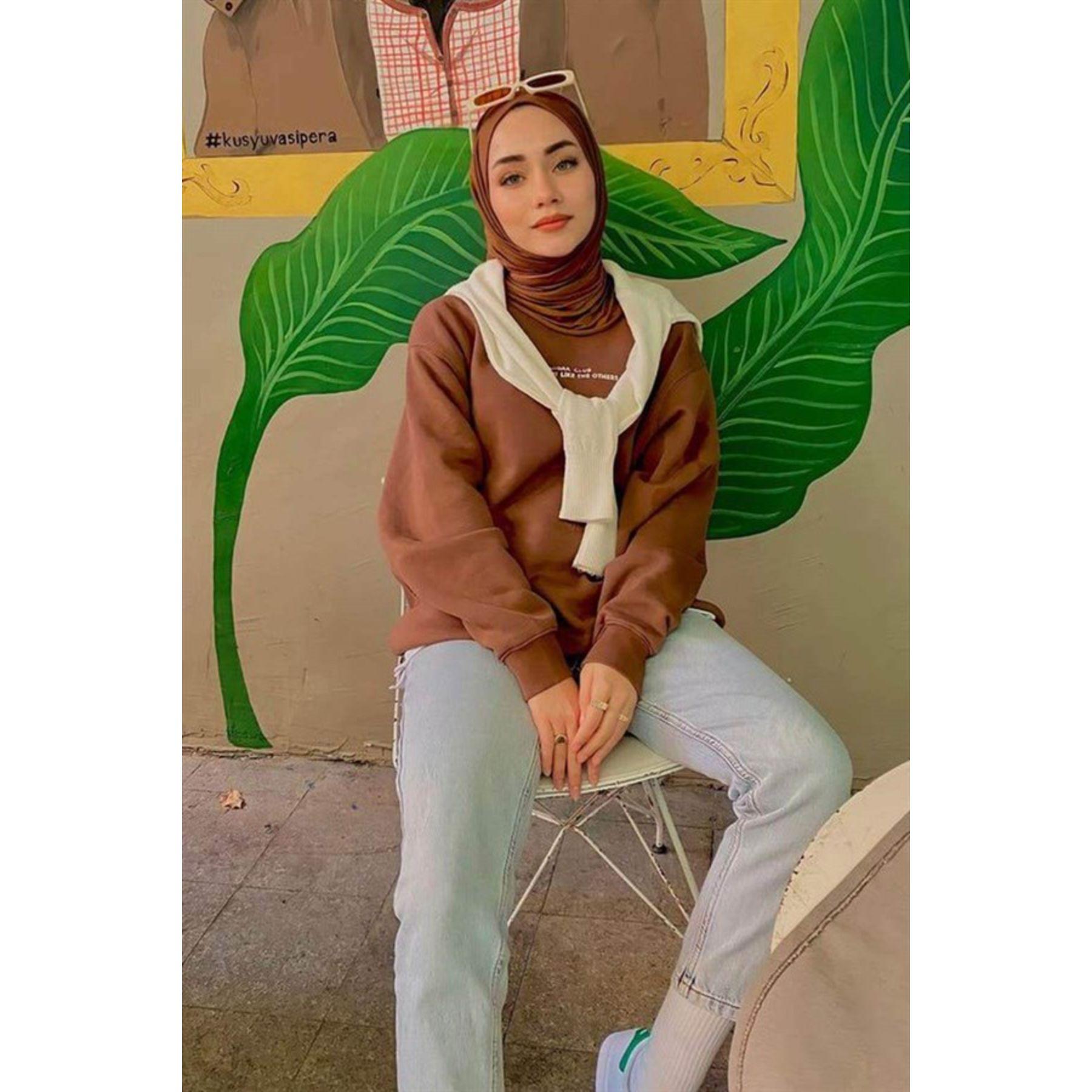 Шоколадный хиджаб премиум-класса из джерси STD шоколадный